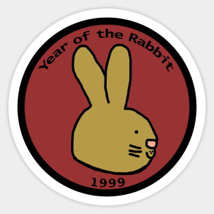 Year of the Rabbit 1999 Bunny Portrait Sticker